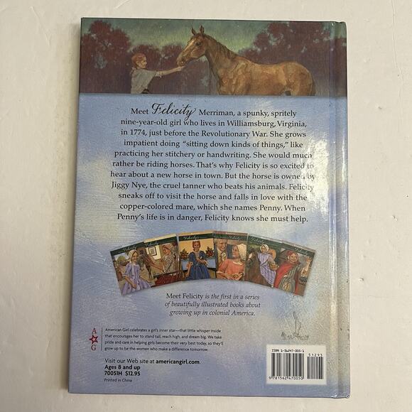 American Girl Book 1 Meet Felicity by Valerie Tripp Hardcover Book 2000 - Picture 6 of 7